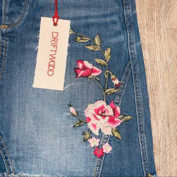 NWT Driftwood | Stef Denim Embroidered Skirt - Picture 3 of 9